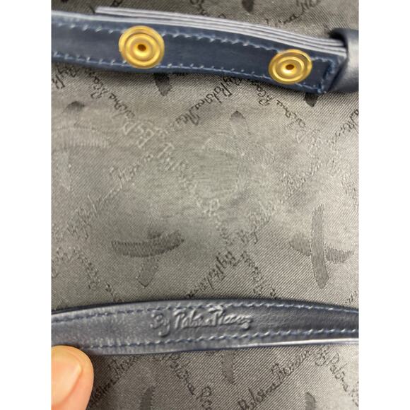 Paloma Picasso Made in Italy Navy Blue Leather Gold Hardware Crossbody Purse - Picture 16 of 16